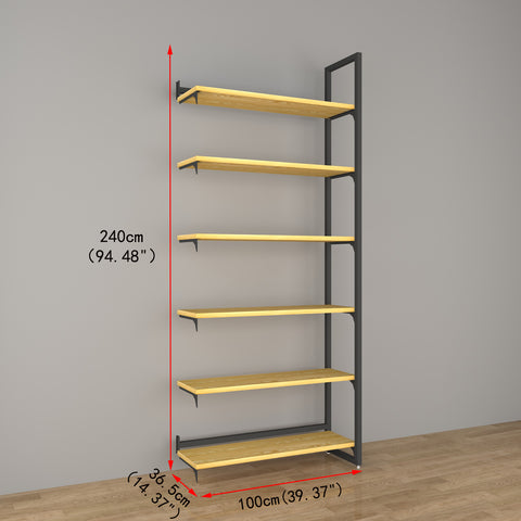 GUHUI-Single-Sided-Gondola-Wall-Shelving-with-Wood-Grain-Shelves-and-Steel-Frame-503cm_2