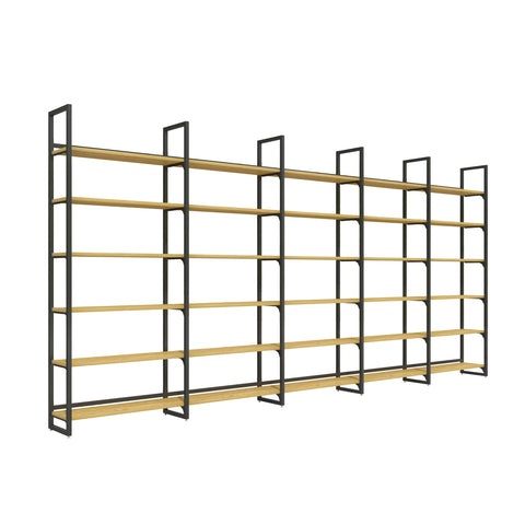 GUHUI-Single-Sided-Gondola-Wall-Shelving-with-Wood-Grain-Shelves-and-Steel-Frame-503cm_4