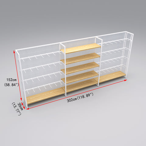 GUHUI-Single-Sided-Modular-Retail-Display-Rack-with-White-Hooks-_-Center-Shelving-302cm_2