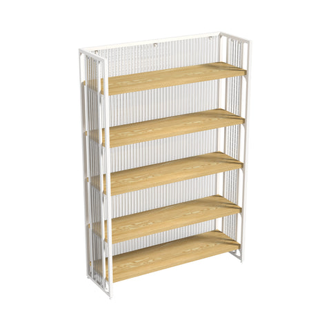 GUHUI-Single-Sided-Retail-Display-Shelving-Unit-with-Wood-Shelves-5-Tier-Store-Gondola-Rack_1