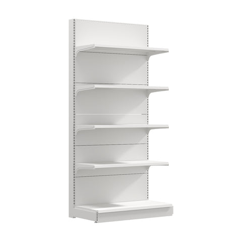 GUHUI-White-Single-Sided-Gondola-Shelving-Unit-with-Adjustable-Metal-Shelves_1