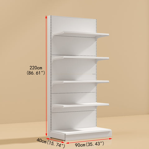 GUHUI-White-Single-Sided-Gondola-Shelving-Unit-with-Adjustable-Metal-Shelves_2