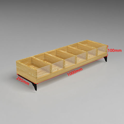 GUHUI-Wooden-6-Compartment-Display-Tray-for-Gondola-Wall-Shelving