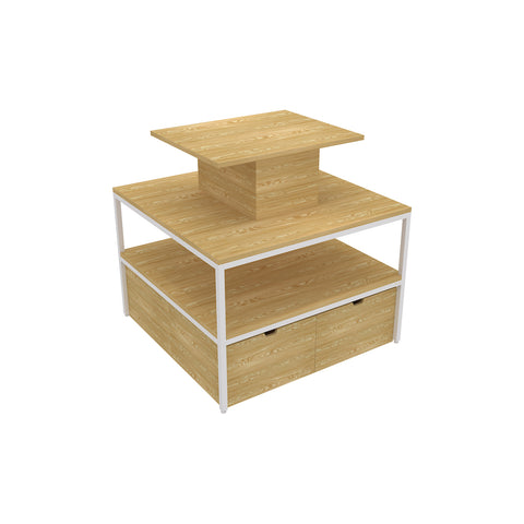 GUHUI2-TierSquareIslandCosmeticsDisplayTablewithStorageDrawers_CenterPlatform_1