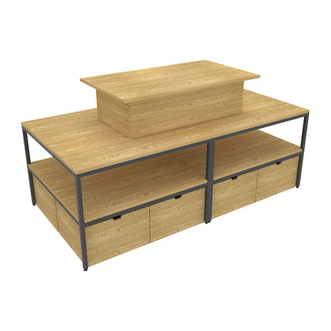 GUHUI240cmDouble-SidedCosmeticDisplayTablewithStorageBase_1