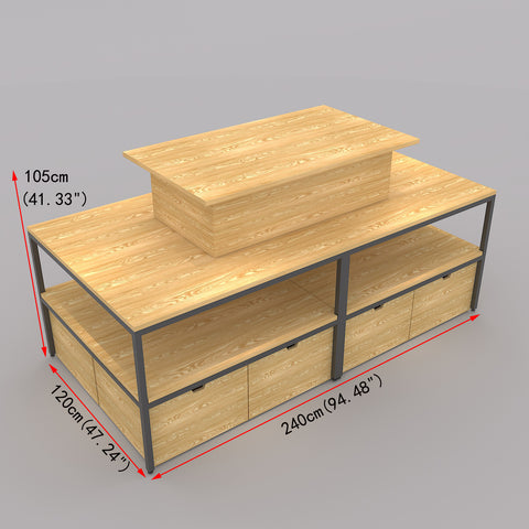 GUHUI240cmDouble-SidedCosmeticDisplayTablewithStorageBase_2