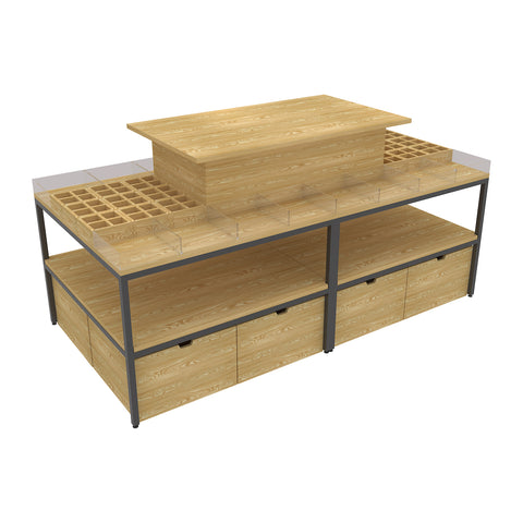 GUHUI240cmIslandCosmeticDisplayTablewithAcrylicOrganizers_Storage_1