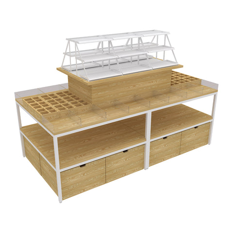 GUHUI240cmMulti-TierCosmeticsDisplayTablewithTesterGrid_1