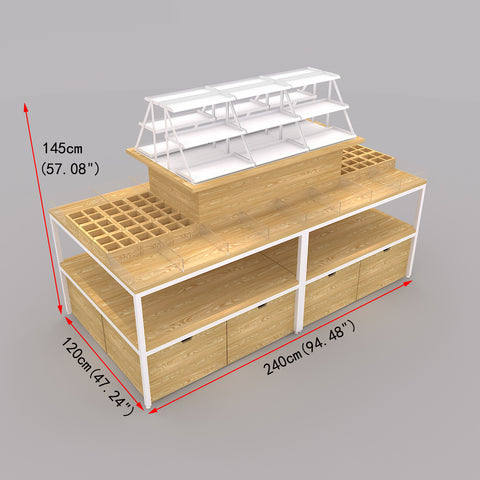 GUHUI240cmMulti-TierCosmeticsDisplayTablewithTesterGrid_2