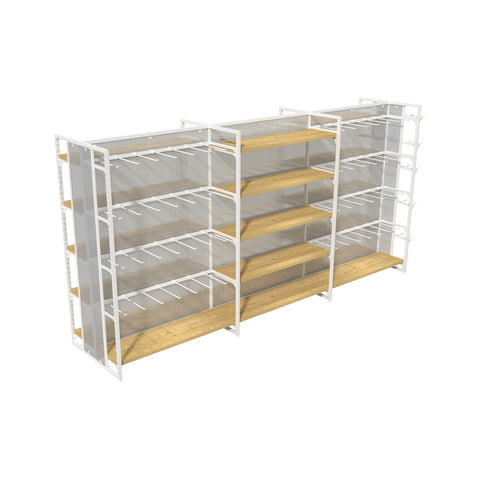 GUHUI3.15mDouble-SidedGondolaRetailShelvingwithWoodDisplay_HookSystem_2