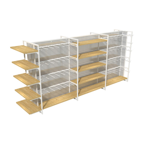 GUHUI3.45mDouble-SidedGondolaShelvingwithWoodShelves_HookDisplay_EndCap_2