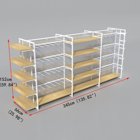 GUHUI3.45mDouble-SidedGondolaShelvingwithWoodShelves_HookDisplay_EndCap_3