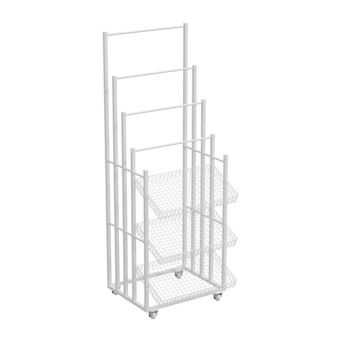 GUHUI4-TierRollingUmbrellaDisplayRackwithWireBasketsWhite_1