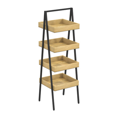 GUHUI4-TierWoodenStorageLadderDisplayShelfwithBlackMetalFrame_1