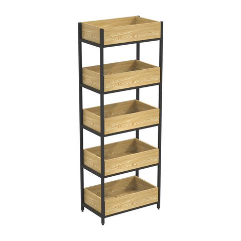 GUHUI5-TierWood_MetalRetailDisplayShelfRack_1