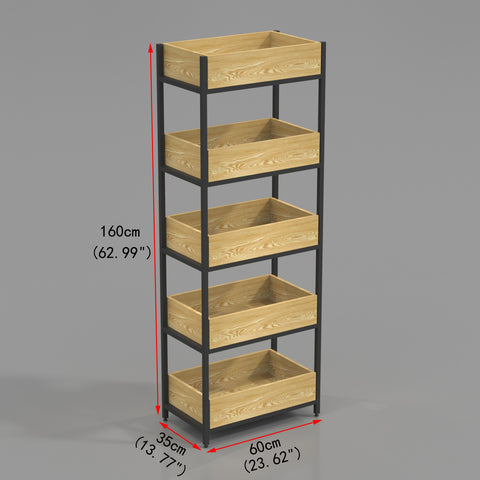 GUHUI5-TierWood_MetalRetailDisplayShelfRack_2