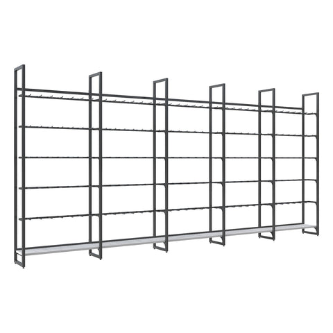 GUHUIBlackMetalWallDisplayRackwithHooks_ModularRetailHangingSystem503cm_4