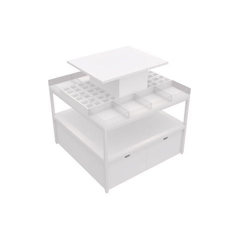 GUHUICosmeticDisplayTablewithOrganizers_StorageDrawers_CenterPlatformWhite_1