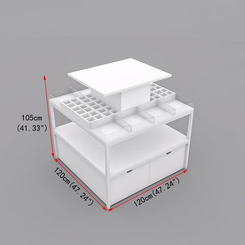 GUHUICosmeticDisplayTablewithOrganizers_StorageDrawers_CenterPlatformWhite_2