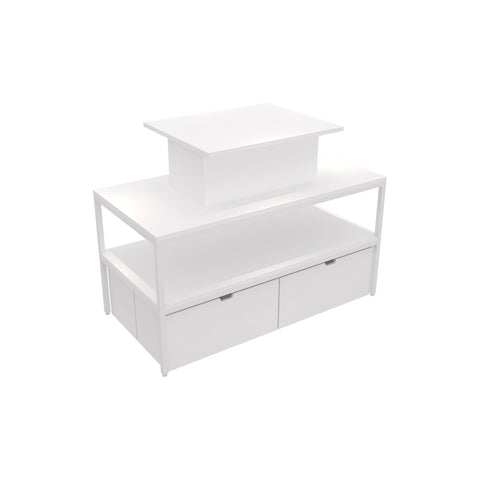 GUHUICosmeticDisplayTablewithRaisedPlatform_StorageCabinetsWhite_1