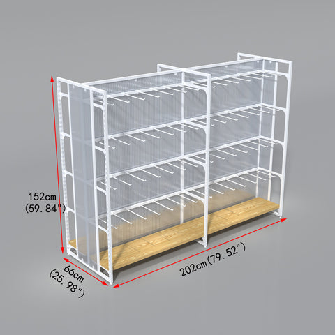 GUHUIDouble-SidedGondolaDisplayShelvingwithSquareTubeHooks202cm_2