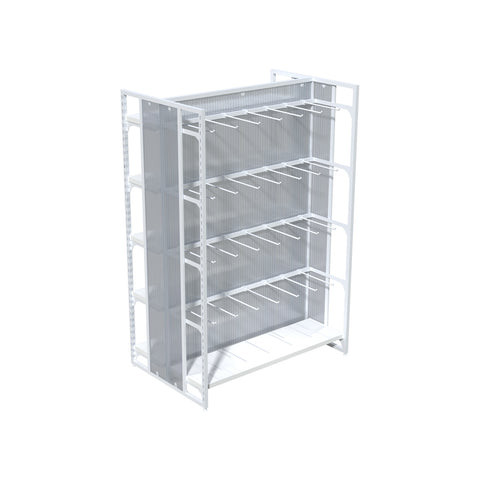 GUHUIDouble-SidedGondolaDisplayShelvingwithSquareTubeHooksWhite_2