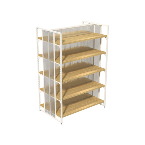 GUHUIDouble-SidedGondolaShelvingUnitwithWoodShelves_1