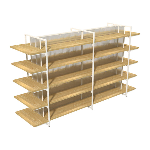 GUHUIDouble-SidedGondolaShelvingUnitwithWoodShelves_RetailCenterDisplayRack_1