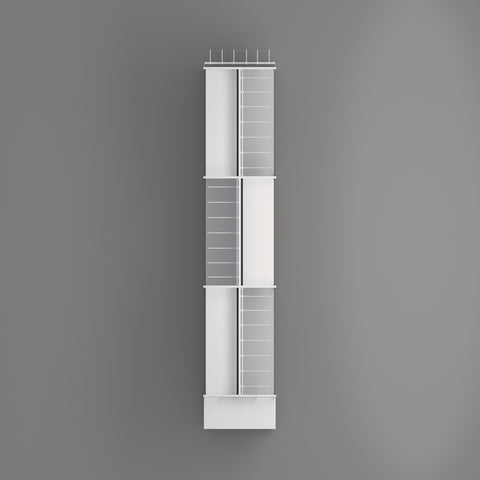 GUHUIDouble-SidedGondolaShelvingwithHooks_EndShelvesWhite345cm_1