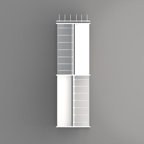 GUHUIDouble-SidedGondolaShelvingwithHooksandEndHookPanelWhite215cm_1