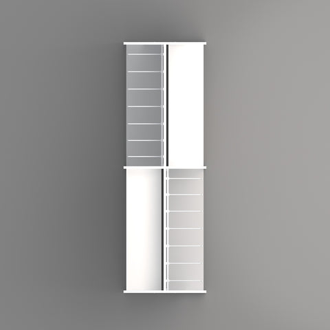 GUHUIDouble-SidedGondolaShelvingwithHooksandShelvesWhite202cm_1