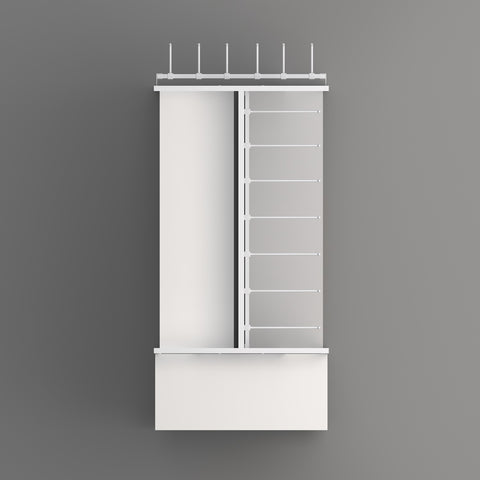 GUHUIDouble-SidedGondolaShelvingwithShelves_HooksandEndDisplayPanelsWhite_1