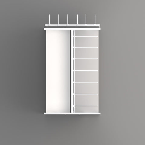 GUHUIDouble-SidedGondolaShelvingwithSquareTubeHooksandSideHookPanelWhite_1
