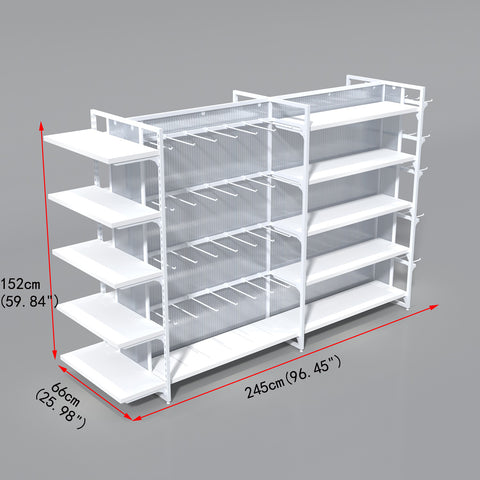 GUHUIDouble-SidedIslandDisplayRackwithShelves_HookPanels245cm_3
