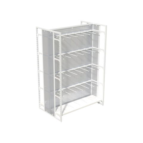 GUHUIDouble-SidedIslandDisplayRackwithSquareTubeHooks_4-TierRetailGondolaShelving_1