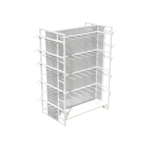GUHUIDouble-SidedIslandGondolaDisplayRackwithFullSideHooks_4-TierRetailShelvingSystem_1