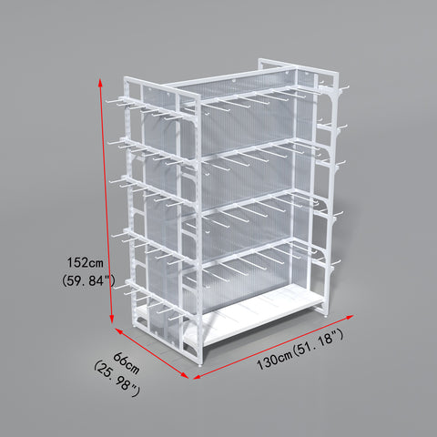 GUHUIDouble-SidedIslandGondolaDisplayRackwithFullSideHooks_4-TierRetailShelvingSystem_2