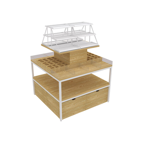 GUHUIMulti-LevelCosmeticsDisplayTablewithShelving_Organizers_StorageDrawers_1