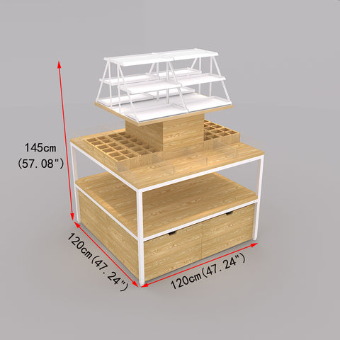 GUHUIMulti-LevelCosmeticsDisplayTablewithShelving_Organizers_StorageDrawers_2