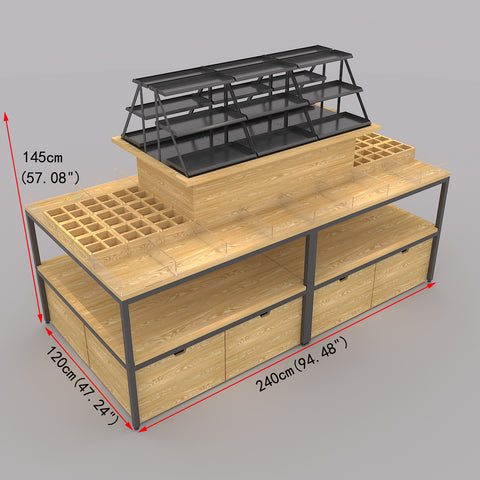 GUHUIMulti-TierDouble-SidedIslandCosmeticDisplayTablewithAcrylicOrganizers_2
