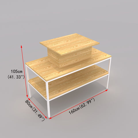 GUHUIRectangular2-TierCosmeticsDisplayTablewithCenterFeaturePlatform_2