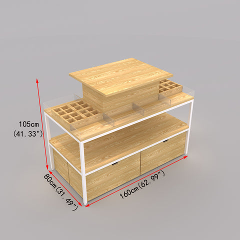 GUHUIRectangularCosmeticsDisplayTablewithAcrylicOrganizers_StorageDrawers_CenterPlatform_2