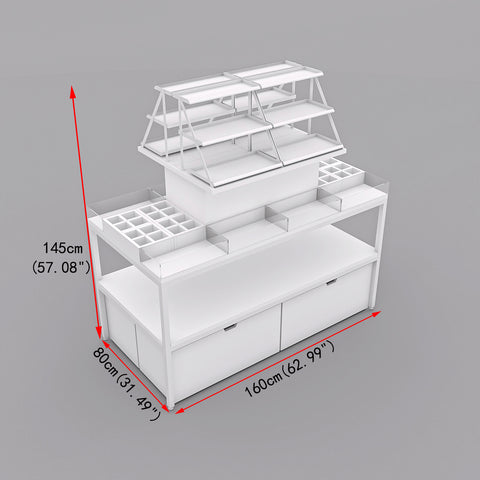 GUHUITieredCosmeticDisplayTablewithAcrylicOrganizersWhite_2