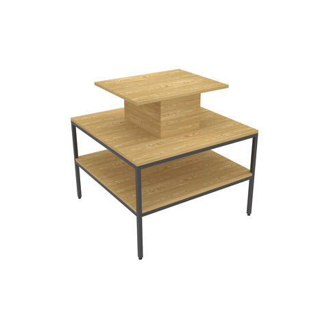 GUHUITieredCosmeticDisplayTablewithCentralRiserPlatformNaturalWood_1