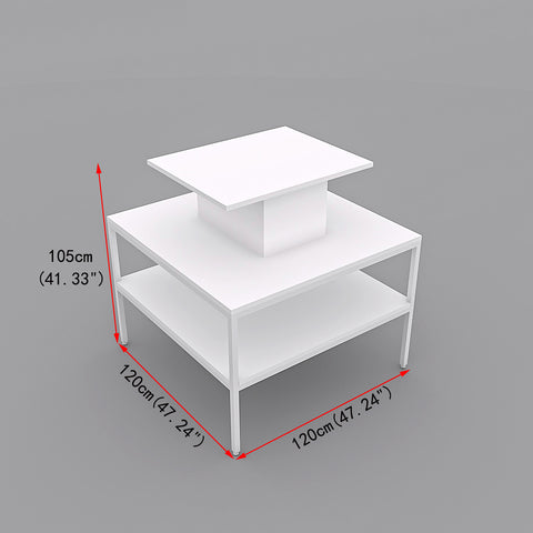 GUHUITieredSquareCosmeticDisplayTablewithCenterPlatformWhite_2