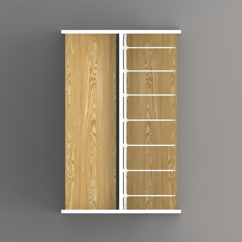 GUHUIWhiteDouble-SidedIslandDisplayRackwithWoodenShelves_Hooks_1