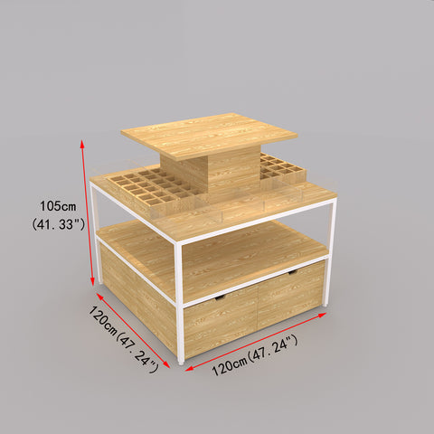 GUHUI_Cosmetics_Display_Table_with_Acrylic_Organizers_Drawers_Center_Platform_2